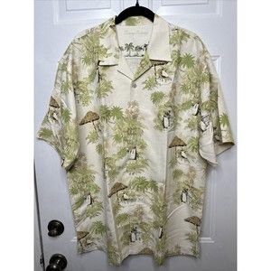 Tommy Bahama Men's Penguin Holiday Print Christmas Beach Party Silk Beige large
